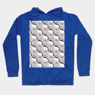 Puffin pattern on grey background Hoodie